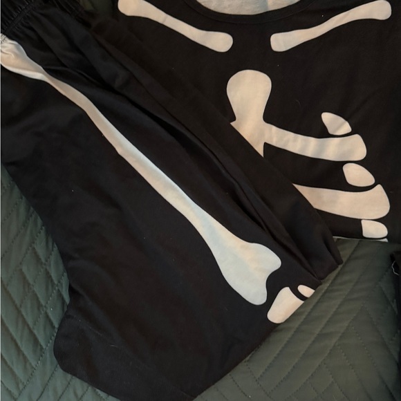 Halloween Pajamas Sets Funny Skeleton Printed Pant Set Women Medium - Picture 2 of 3